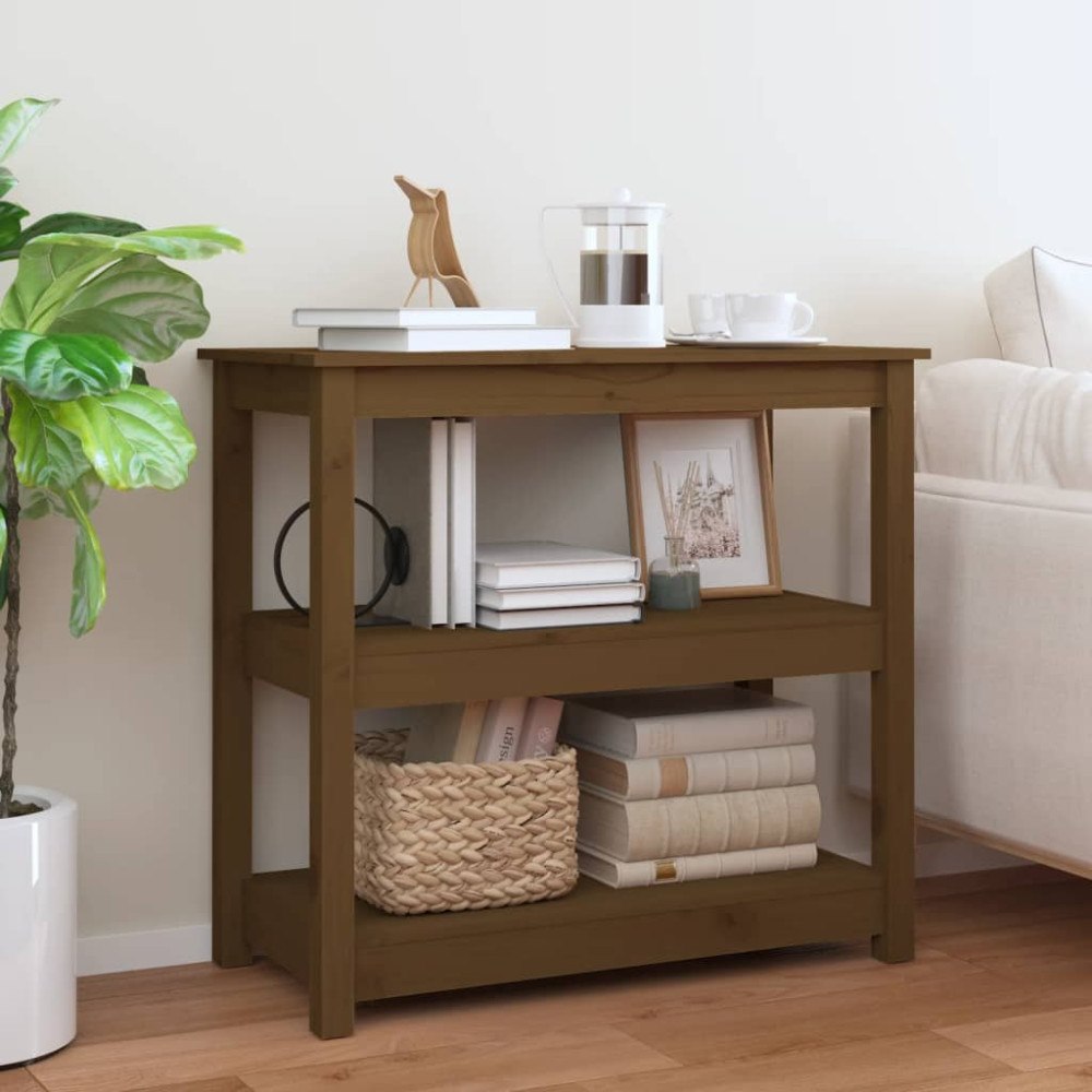 vidaXL Konsolbord honungsbrun 80x40x74 cm massiv furu