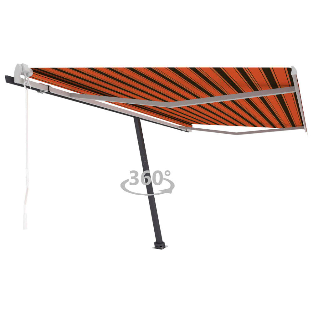 vidaXL Fristående markis automatisk 450x350 cm orange/brun
