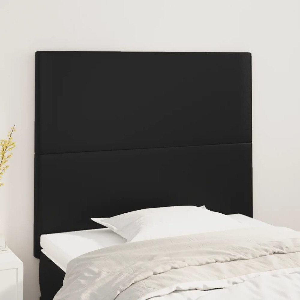 vidaXL Huvudgavel svart 90x5x118/128 cm konstläder