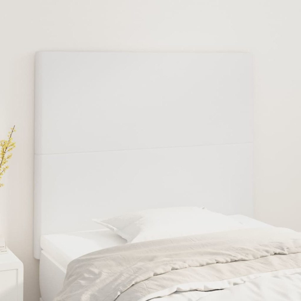 vidaXL Sänggavel vit 90x5x118/128 cm konstläder