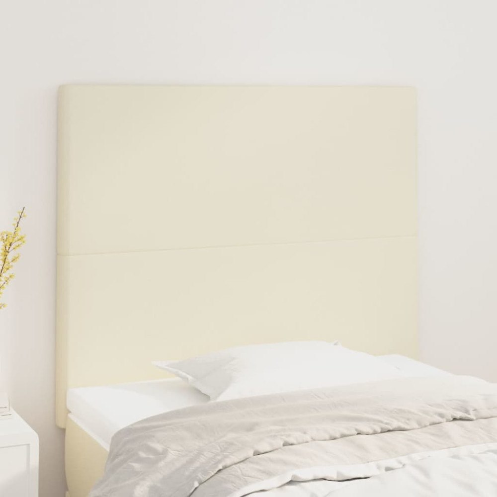 vidaXL Sänggavel krämfärgad 90x5x118/128 cm konstläder