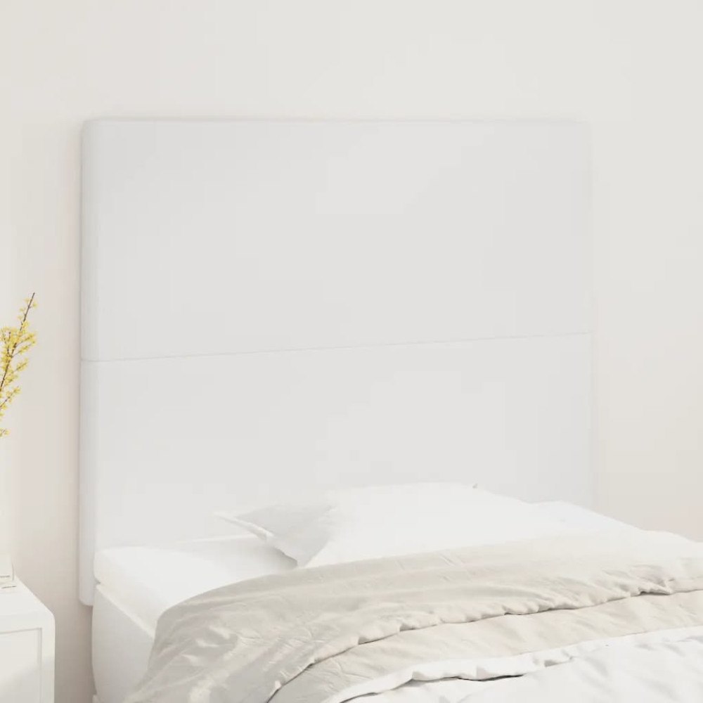 vidaXL Sänggavel vit 100x5x118/128 cm konstläder