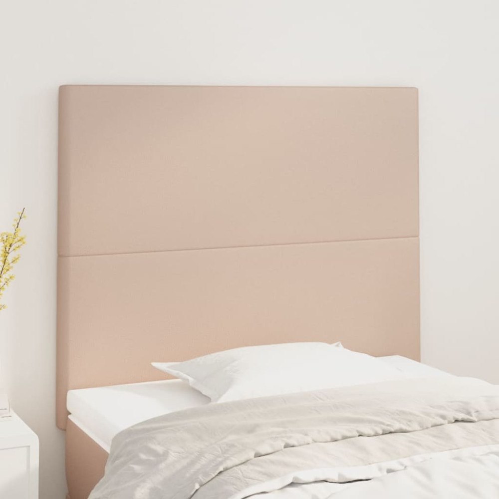 vidaXL Sänggavel Cappuccino 100x5x118/128 cm konstläder