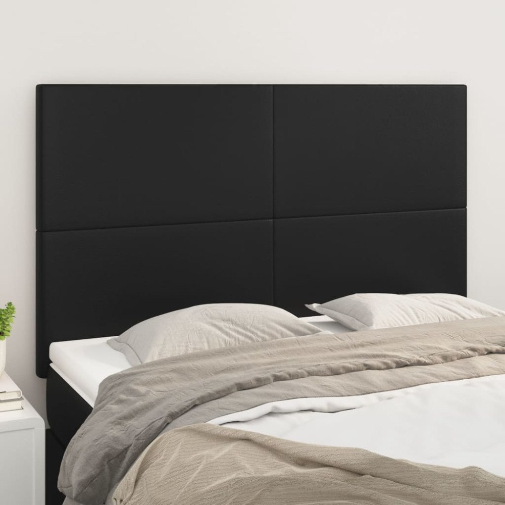 vidaXL Huvudgavel svart 144x5x118/128 cm konstläder