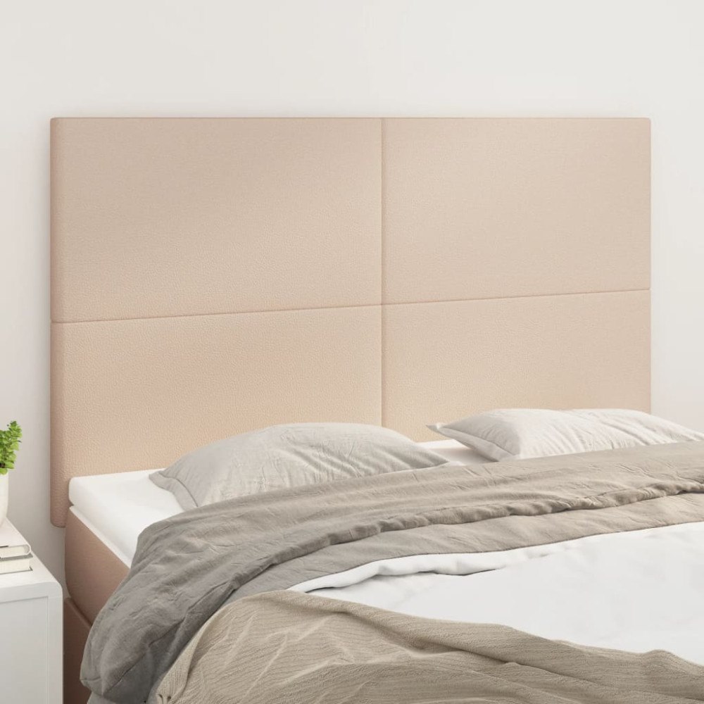 vidaXL Sänggavel Cappuccino 144x5x118/128 cm konstläder