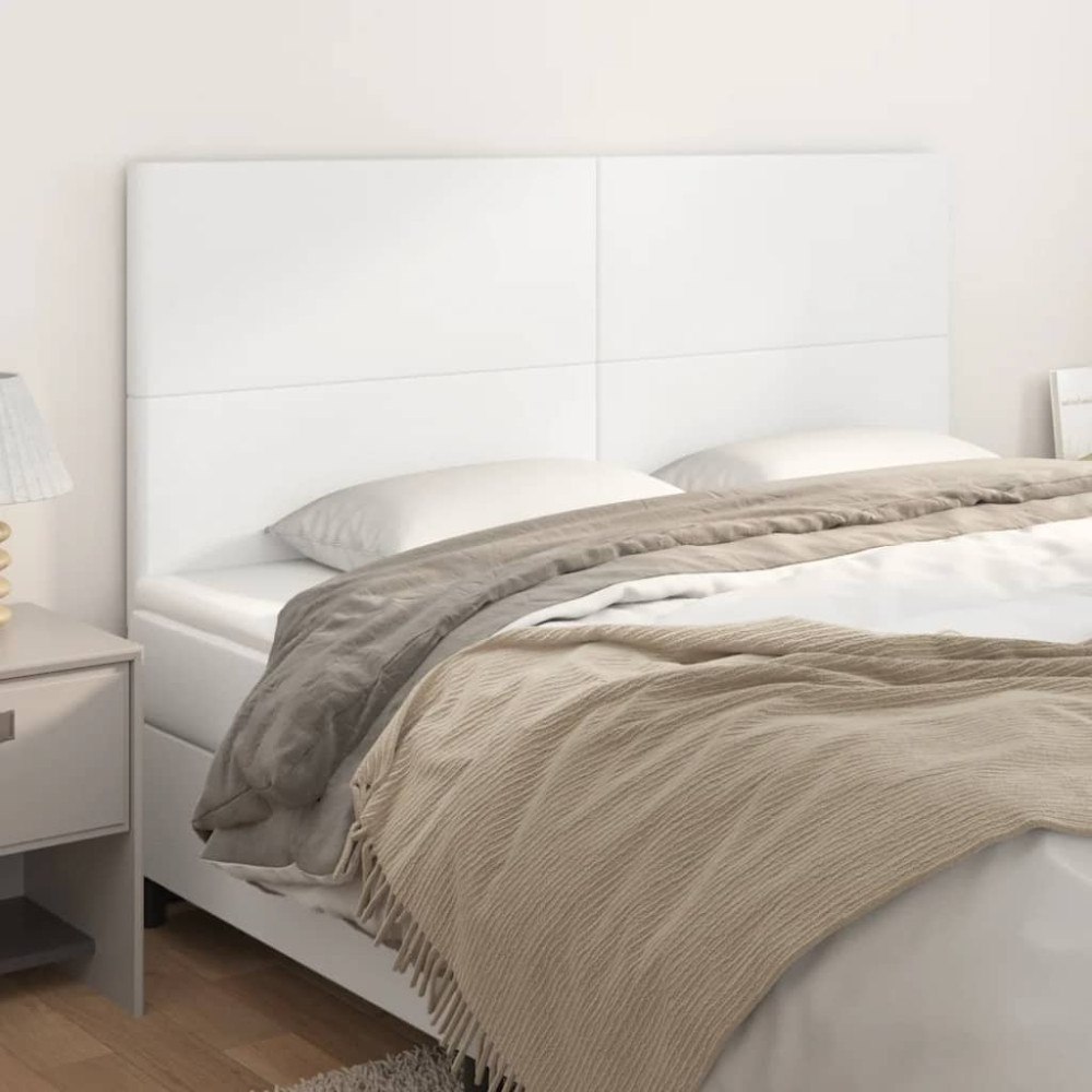 vidaXL Huvudgavel vit 180x5x118/128 cm konstläder