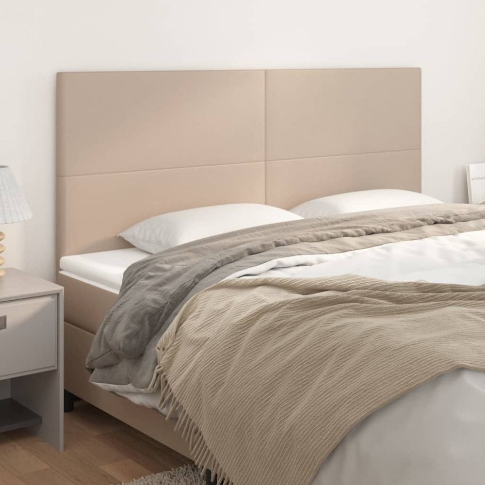 vidaXL Sänggavel Cappuccino 200x5x118/128 cm konstläder