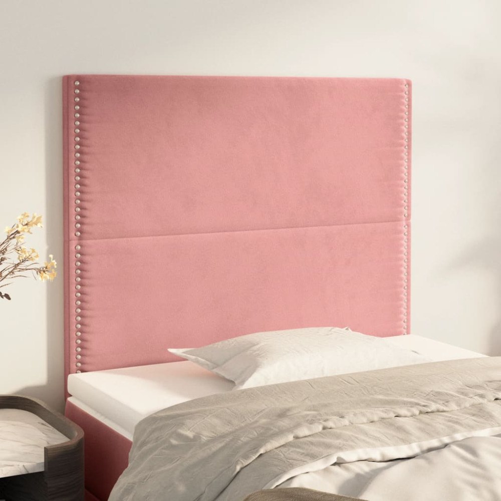vidaXL Sänggavel rosa 90x5x118/128 cm sammet