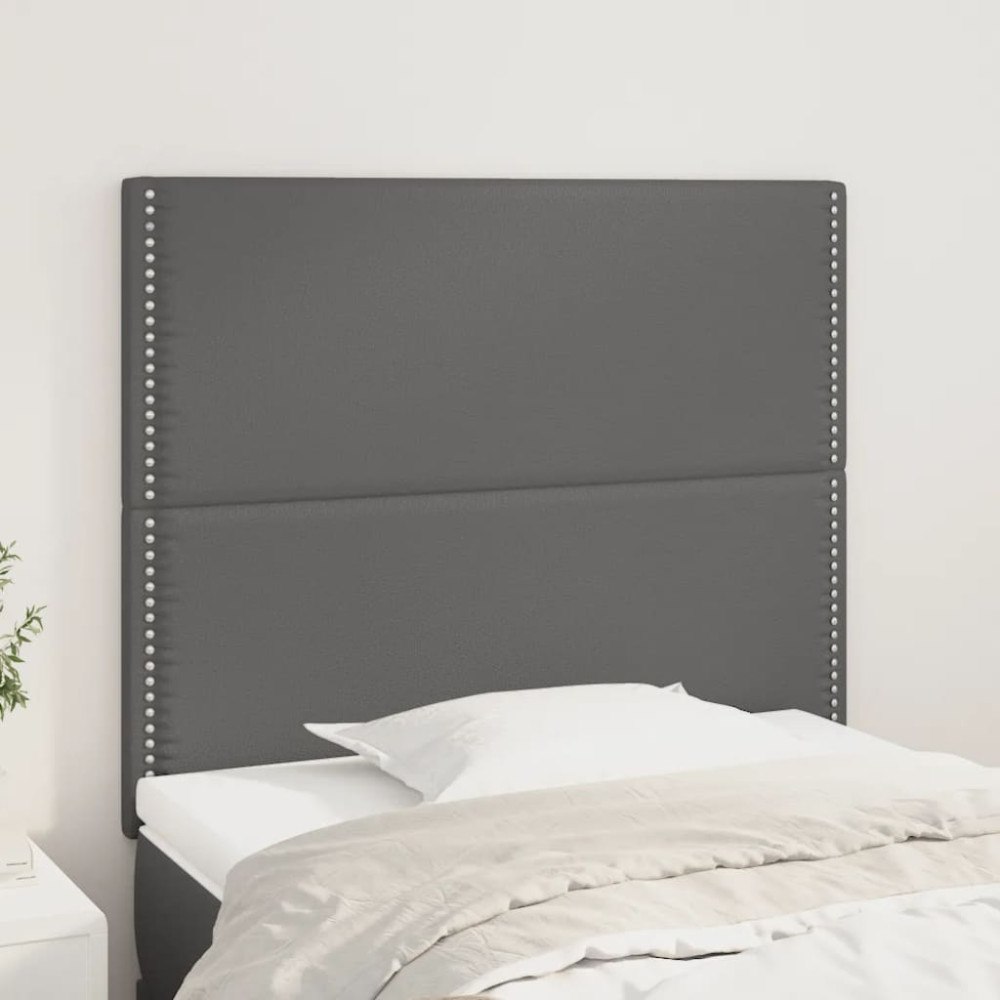 vidaXL Sänggavel grå 90x5x118/128 cm konstläder