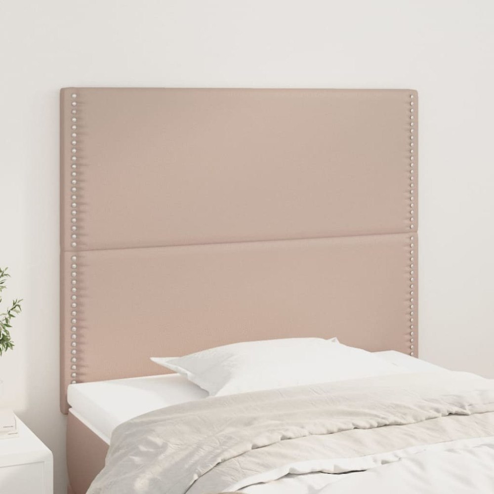 vidaXL Sänggavel Cappuccino 100x5x118/128 cm konstläder
