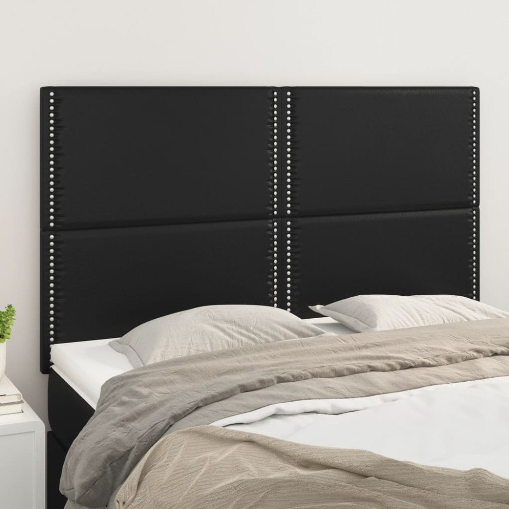 vidaXL Huvudgavel svart 144x5x118/128 cm konstläder