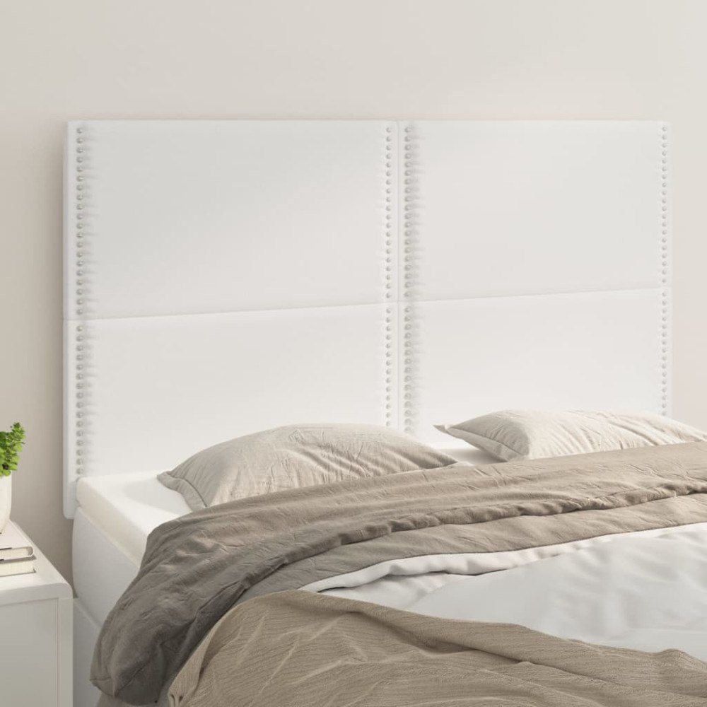 vidaXL Huvudgavel vit 144x5x118/128 cm konstläder