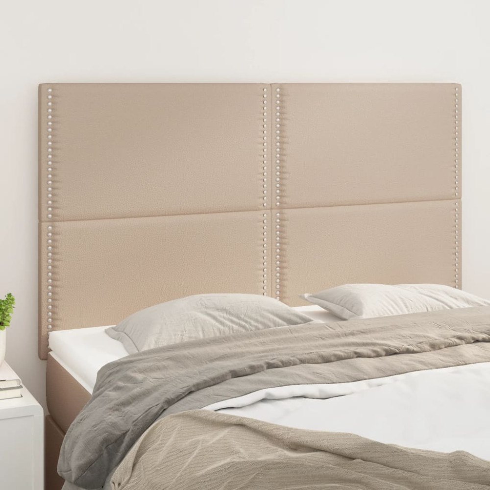 vidaXL Sänggavel Cappuccino 144x5x118/128 cm konstläder