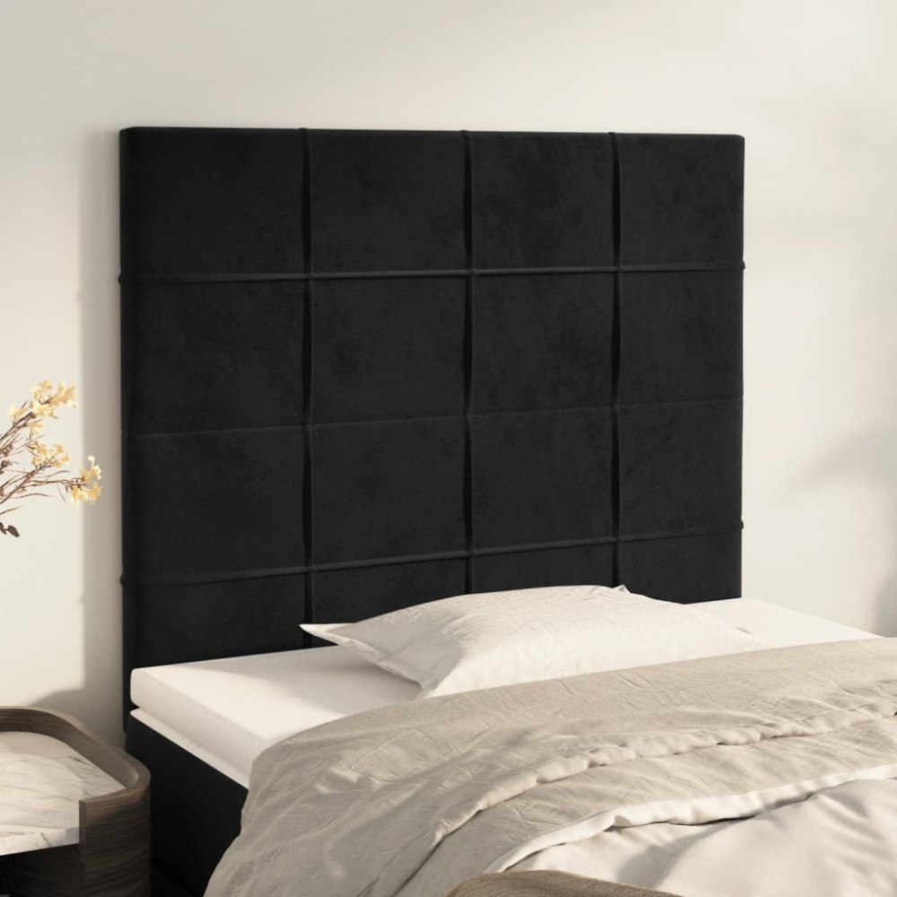 vidaXL Sänggavel svart 90x5x118/128 cm sammet