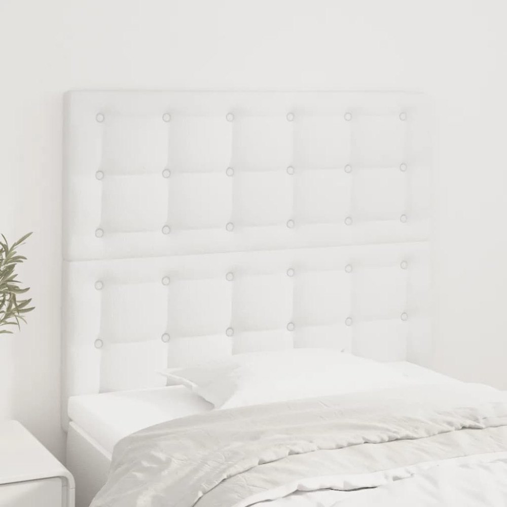 vidaXL Sänggavel vit 90x5x118/128 cm konstläder
