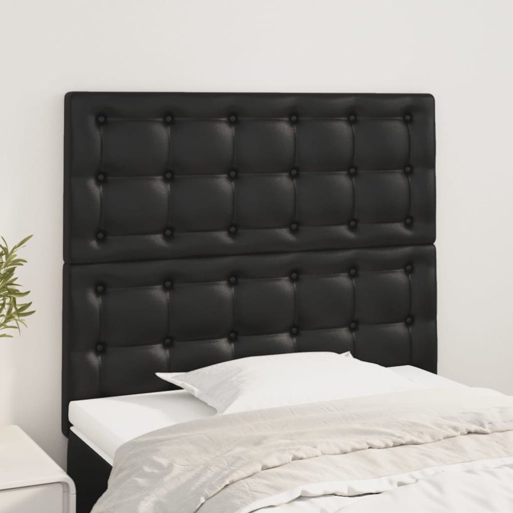 vidaXL Huvudgavel svart 100x5x118/128 cm konstläder
