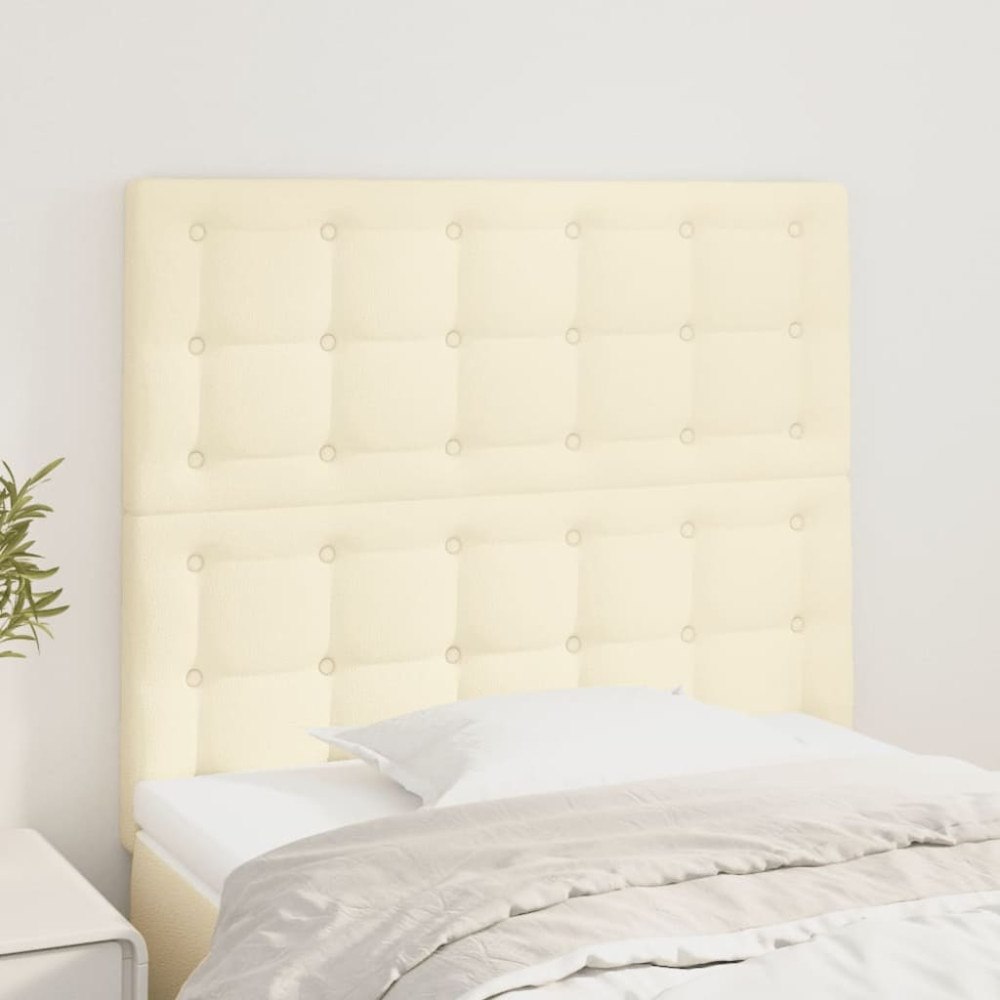 vidaXL Sänggavel krämfärgad 100x5x118/128 cm konstläder