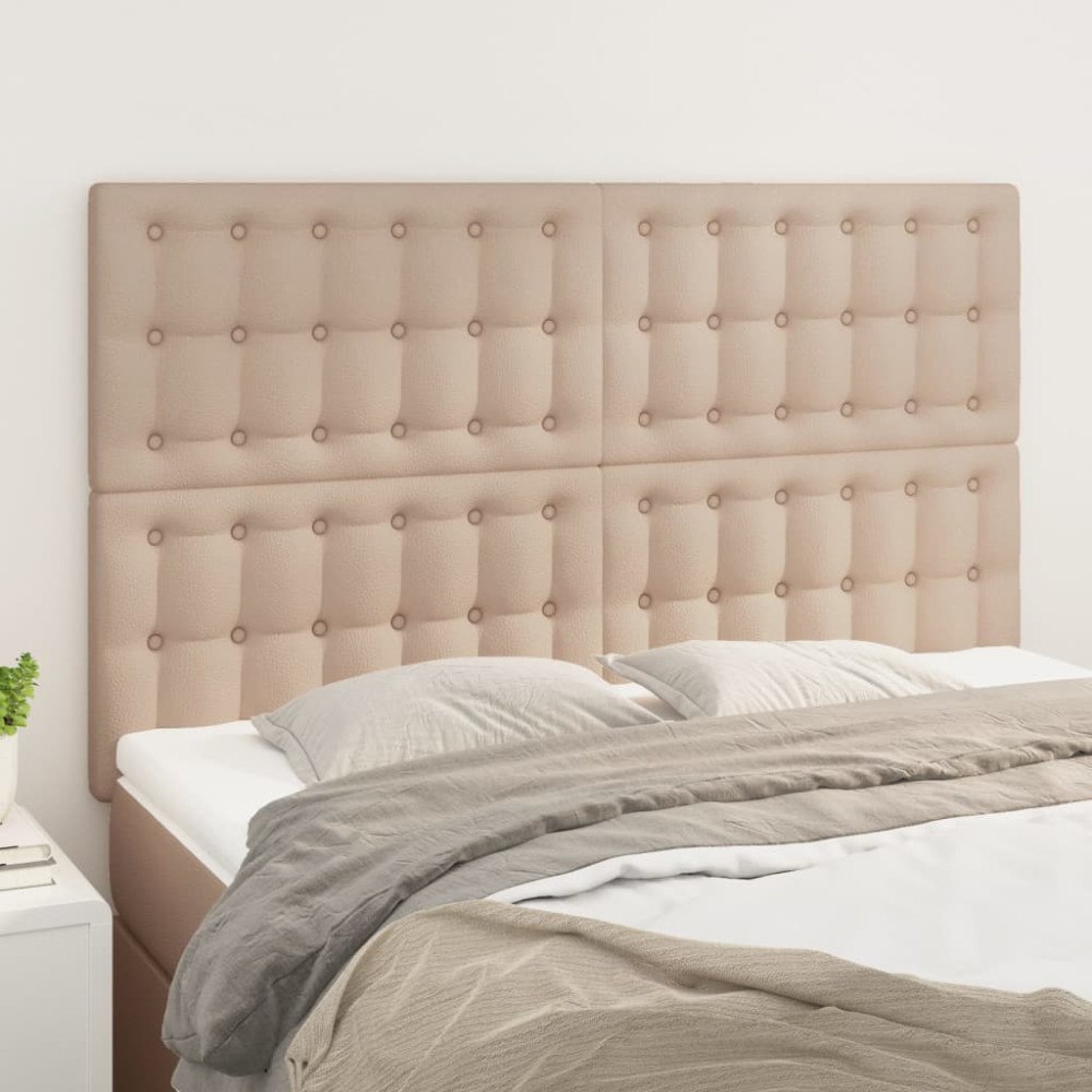 vidaXL Sänggavel Cappuccino 144x5x118/128 cm konstläder
