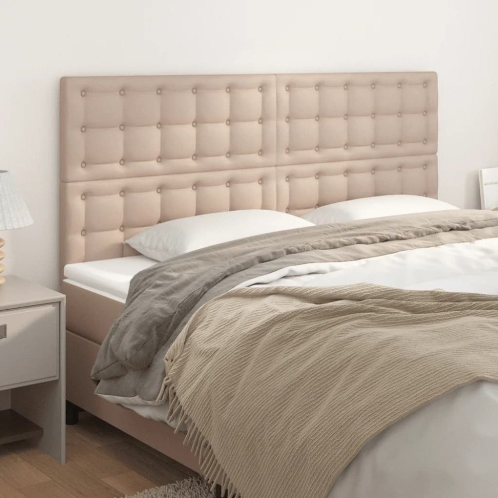 vidaXL Huvudgavel Cappuccino 160x5x118/128 cm konstläder