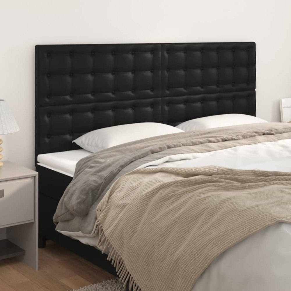 vidaXL Huvudgavel svart 180x5x118/128 cm konstläder