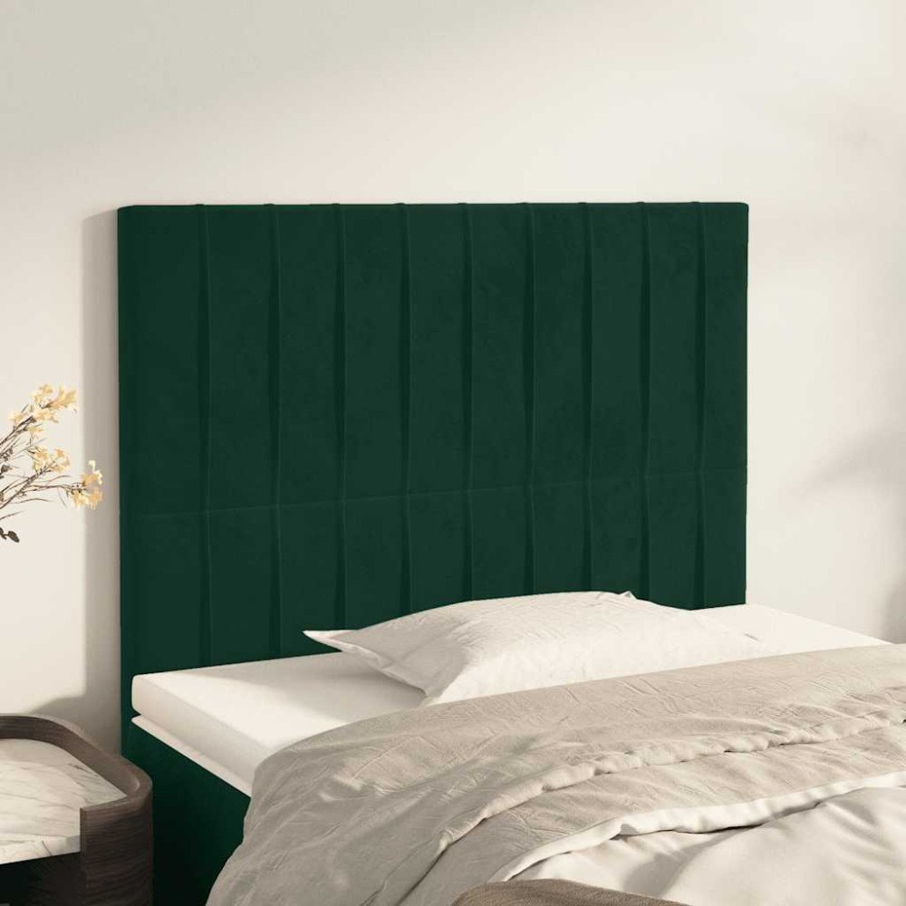 vidaXL Sänggavel mörkgrön 90x5x118/128 cm sammet