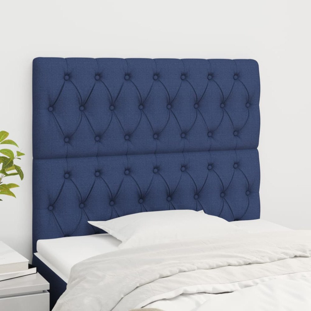 vidaXL Sänggavel blå 90x7x118/128 cm tyg
