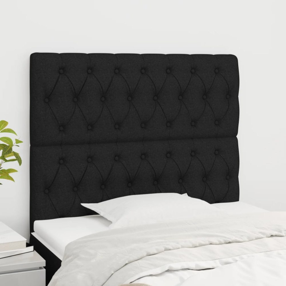 vidaXL Sänggavel svart 100x7x118/128 cm tyg
