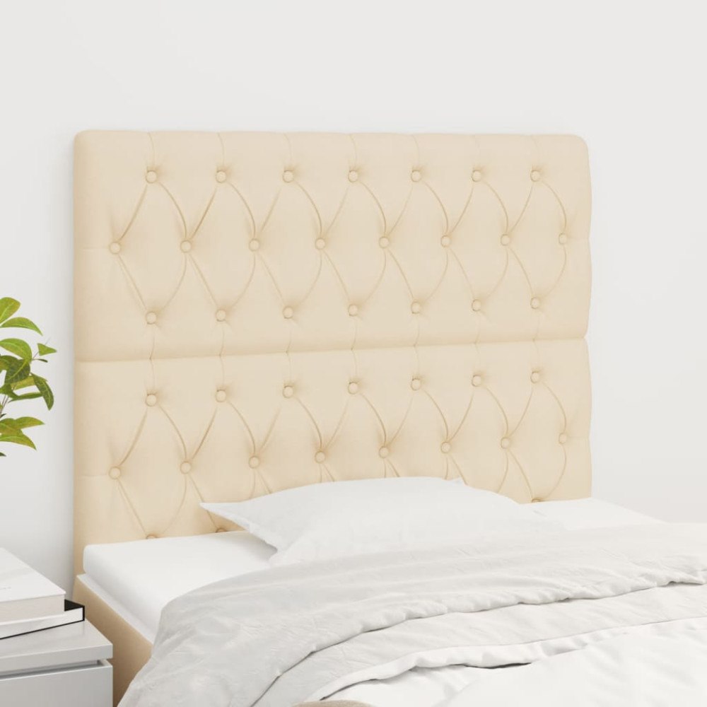 vidaXL Sänggavel creme 100x7x118/128 cm tyg