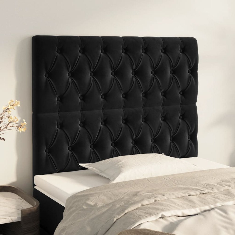 vidaXL Sänggavel svart 90x7x118/128 cm sammet