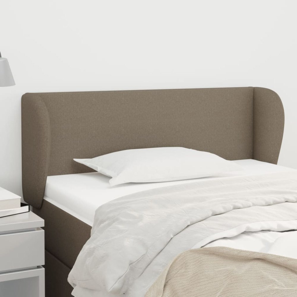 vidaXL Sänggavel med kanter taupe 103x23x78/88 cm tyg