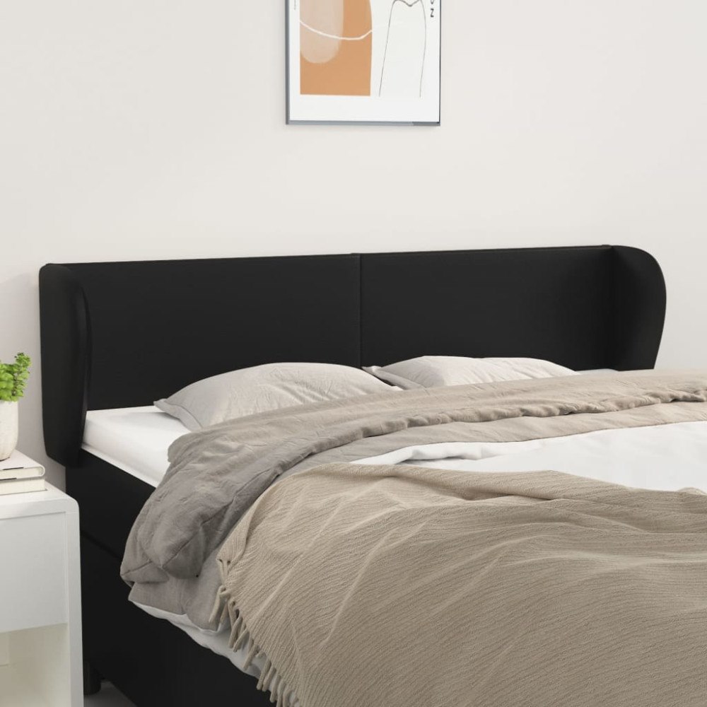 vidaXL Sänggavel med kanter grå 147x23x78/88 cm konstläder
