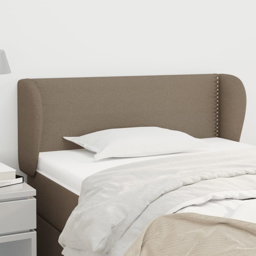 vidaXL Sänggavel med kanter taupe 83x23x78/88 cm tyg