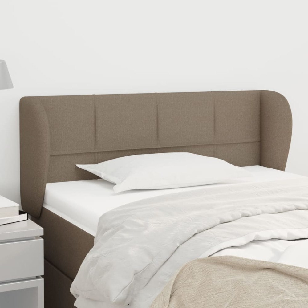 vidaXL Sänggavel med kanter taupe 83x23x78/88 cm tyg