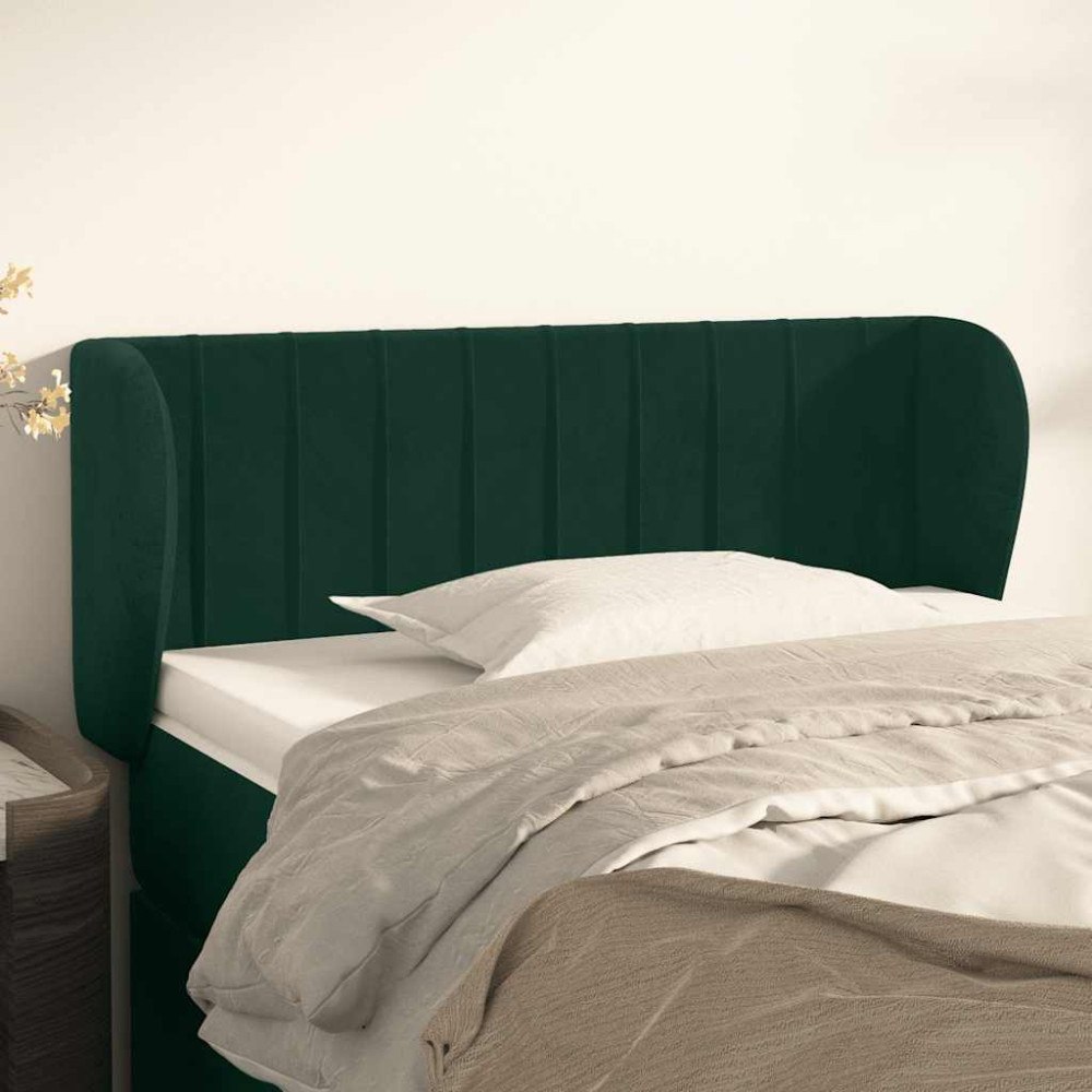 vidaXL Sänggavel med kanter mörkgrön 83x23x78/88 cm sammet