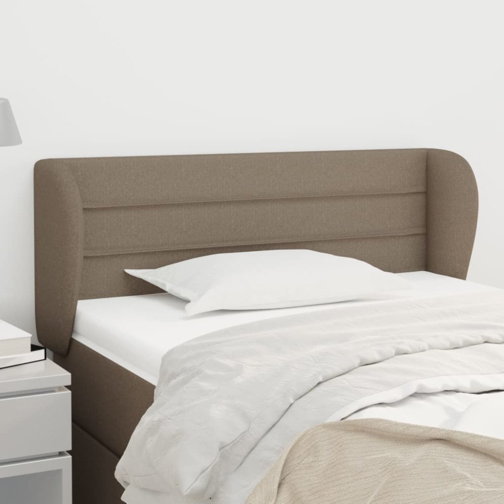 vidaXL Sänggavel med kanter taupe 83x23x78/88 cm tyg