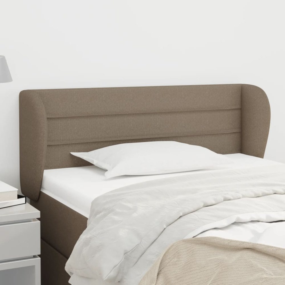 vidaXL Sänggavel med kanter taupe 93x23x78/88 cm tyg