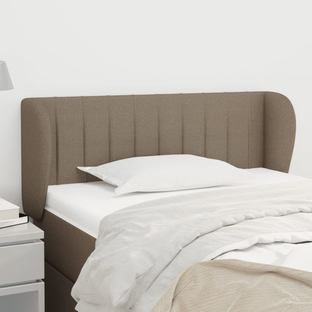 vidaXL Sänggavel med kanter taupe 83x23x78/88 cm tyg