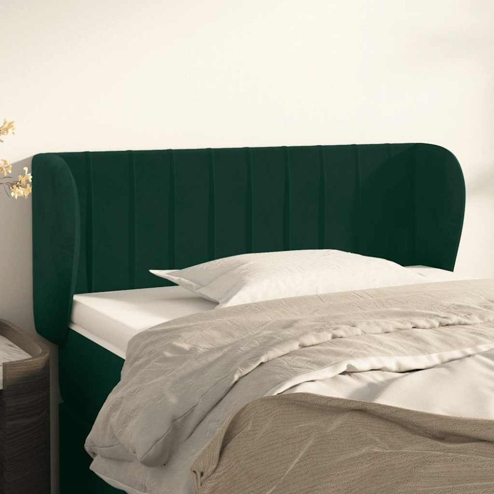 vidaXL Sänggavel med kanter mörkgrön 93x23x78/88 cm sammet