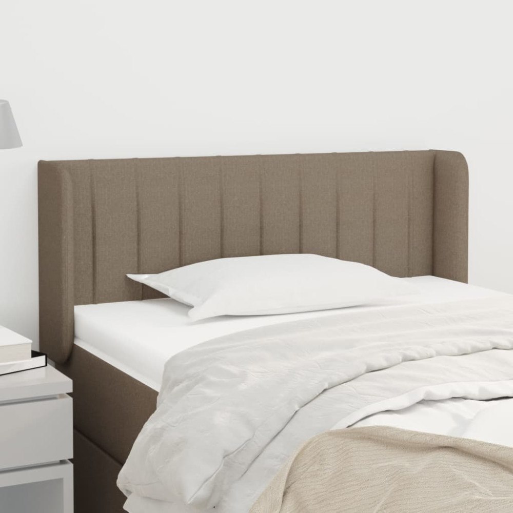 vidaXL Sänggavel med kanter taupe 93x16x78/88 cm tyg