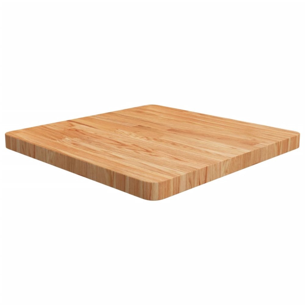 vidaXL Fyrkantig bordsskiva ljusbrun 60x60x4cm behandlad massiv ek