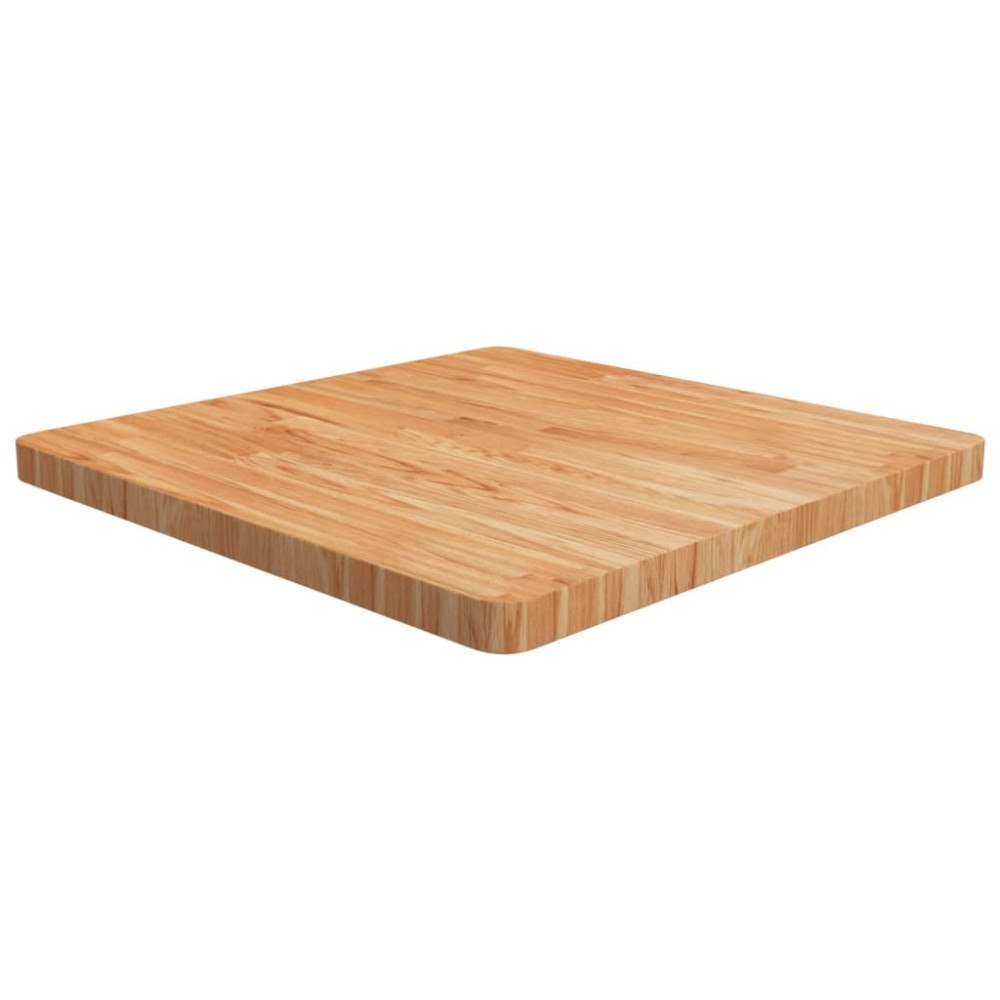 vidaXL Fyrkantig bordsskiva ljusbrun 70 x 70 x 4cm behandlad massiv ek