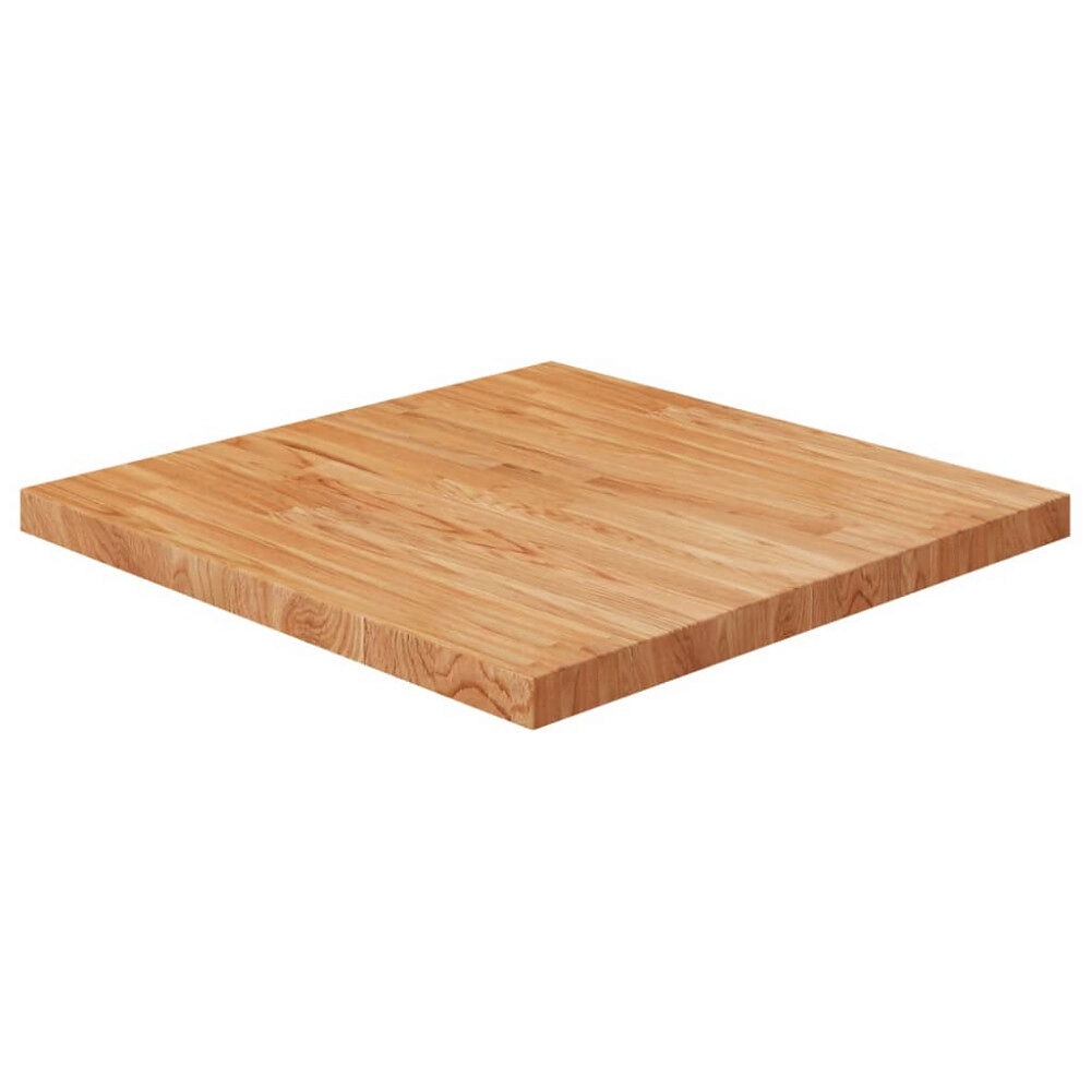 vidaXL Fyrkantig bordsskiva ljusbrun 70 x 70 x 4cm behandlad massiv ek