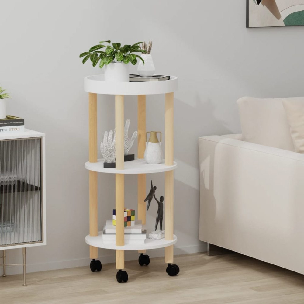 vidaXL Vagn med 3 hyllplan 38x38x82 cm konstruerat trä&massiv furu