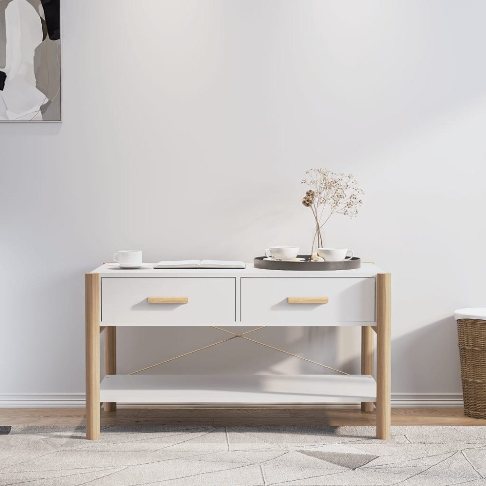 vidaXL Soffbord vit 82x48x45 cm konstruerat trä