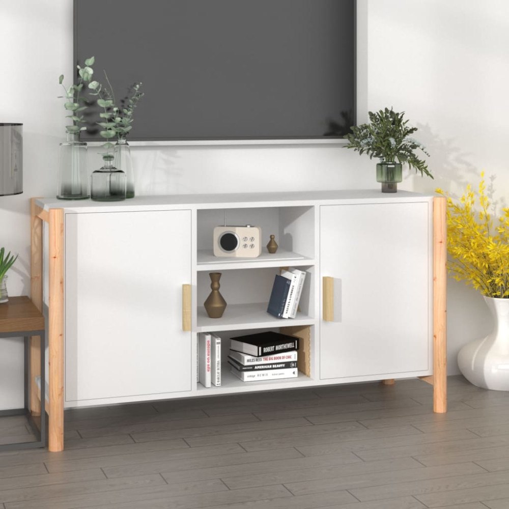 vidaXL Skänk vit 107x38x60 cm konstruerat trä