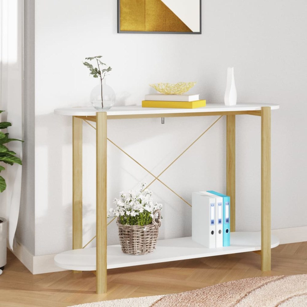 vidaXL Konsolbord vit 110x38x75 cm konstruerat trä