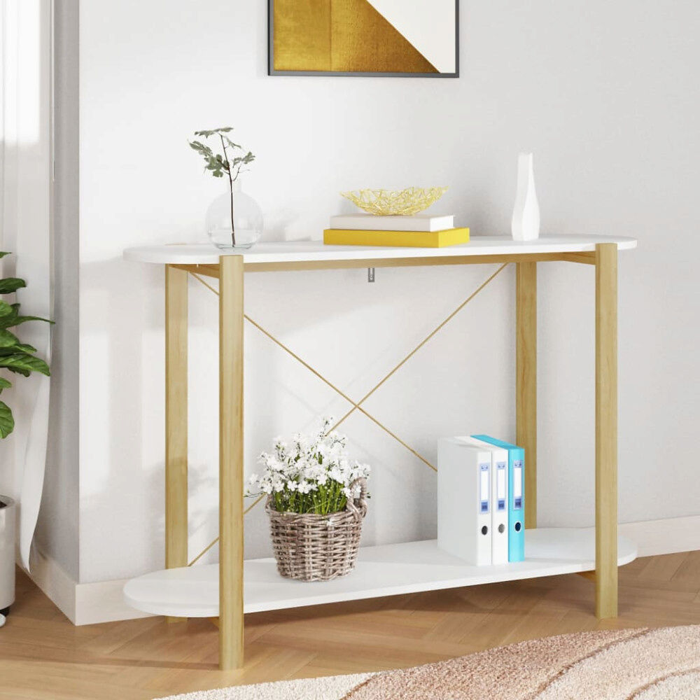 vidaXL Konsolbord vit 110x38x75 cm konstruerat trä