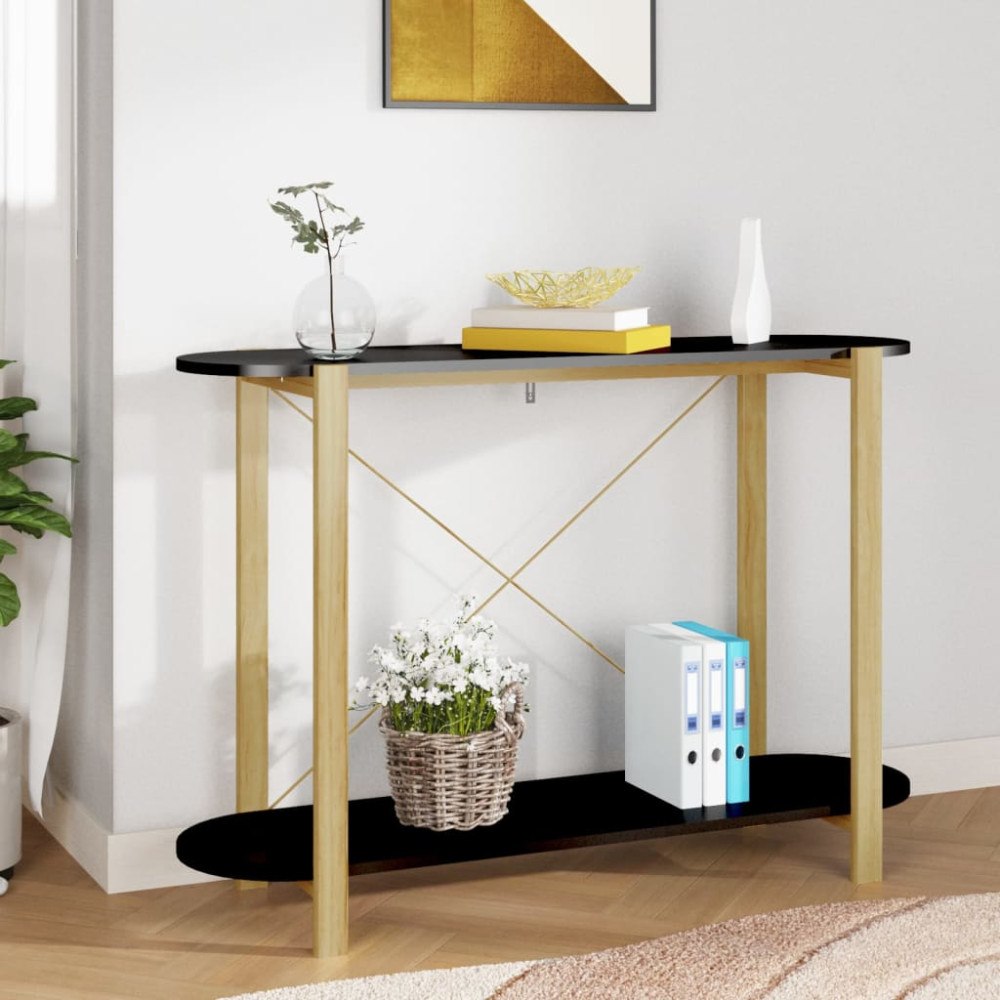 vidaXL Konsolbord svart 110x38x75 cm konstruerat trä