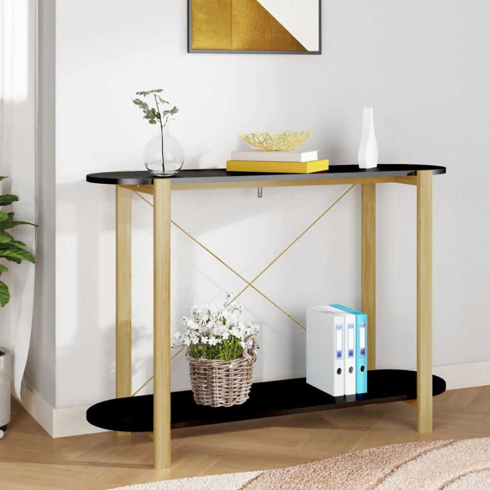 vidaXL Konsolbord svart 110x38x75 cm konstruerat trä