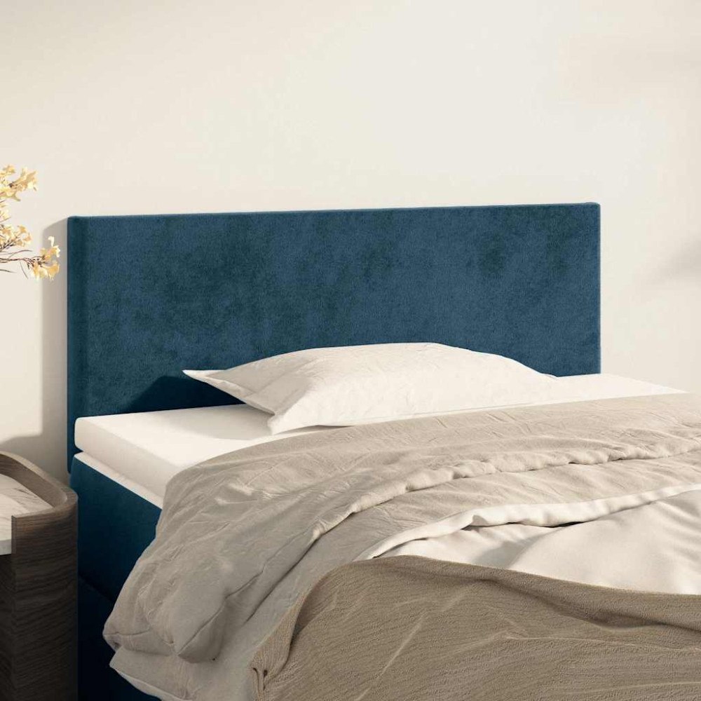 vidaXL Sänggavel mörkblå 90x5x78/88 cm sammet